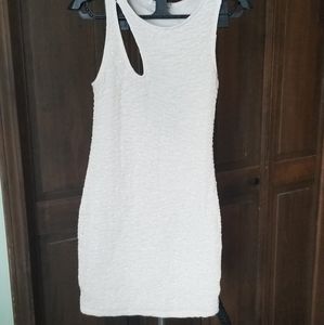 Papaya Cream Glitter Sparkly Cut Out Bodycon Dress